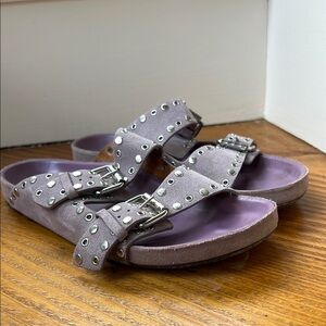 Isabel Marant Lennyo Rosewood Studded Purple Sandals